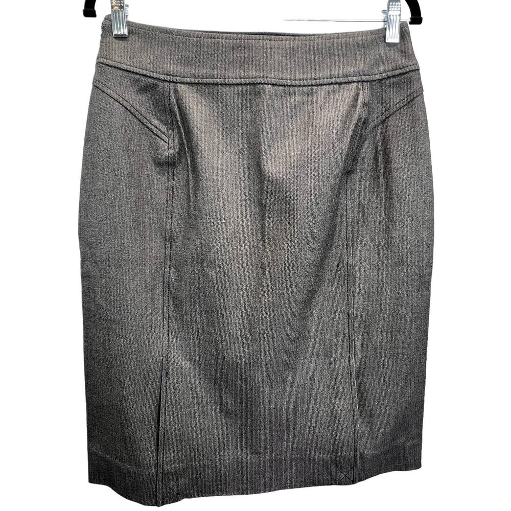 Banana Republic Pencil Skirt Gray Black Size 6 Straight Stretch Knee Length - Picture 4 of 10